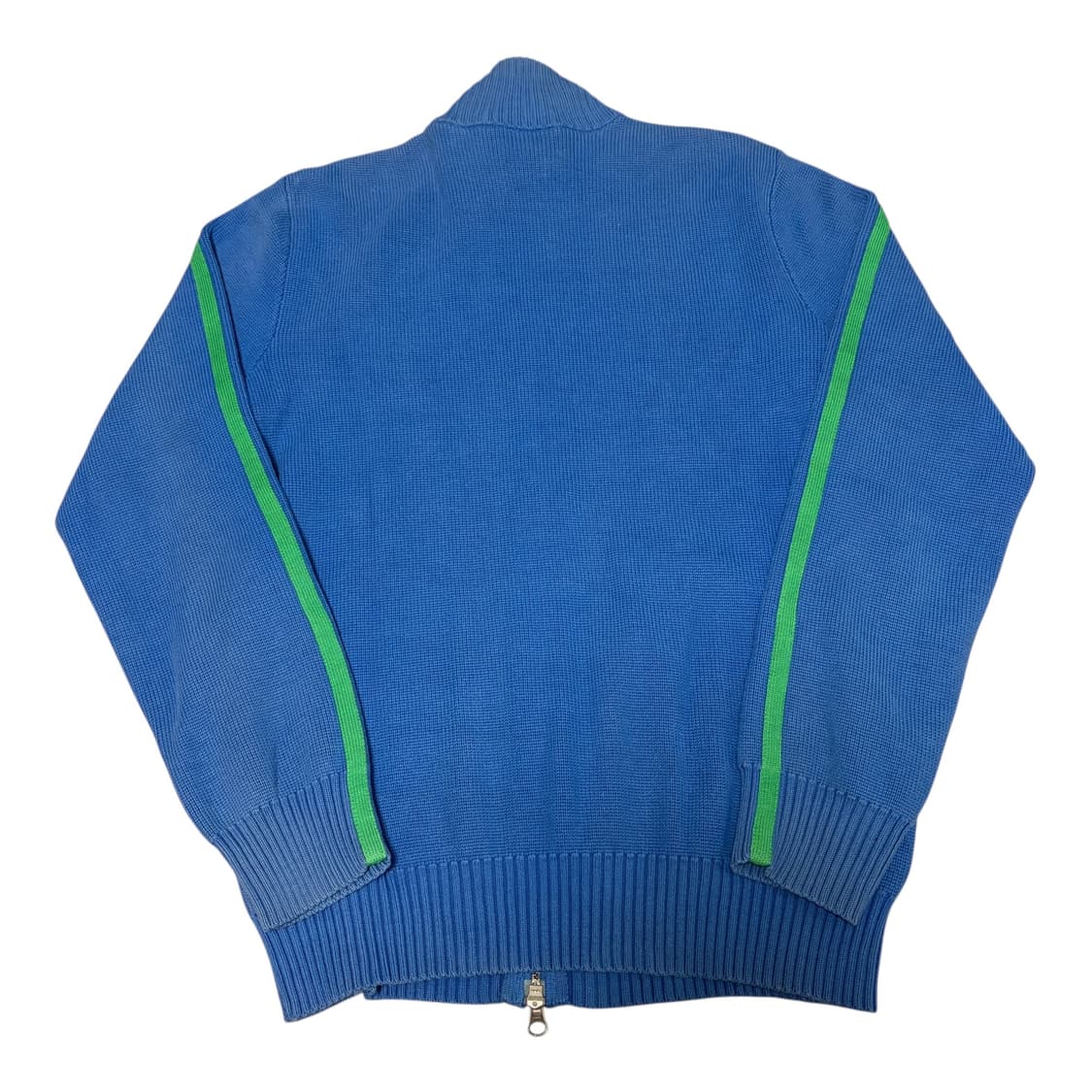 폴로 랄프로렌 두산 사이드 라인 블루 코튼 옐로우 포니 투웨이 니트집업 상품이미지2