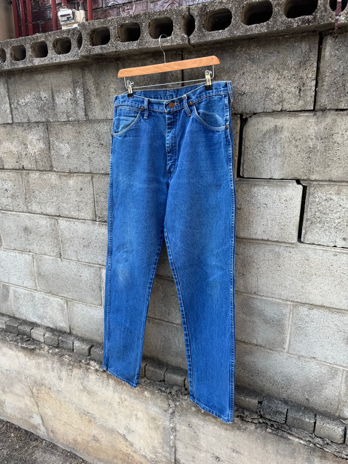 90s 랭글러 빈티지 31mwz 워싱 카우보이컷 부츠컷 데님 팬츠  상품이미지3