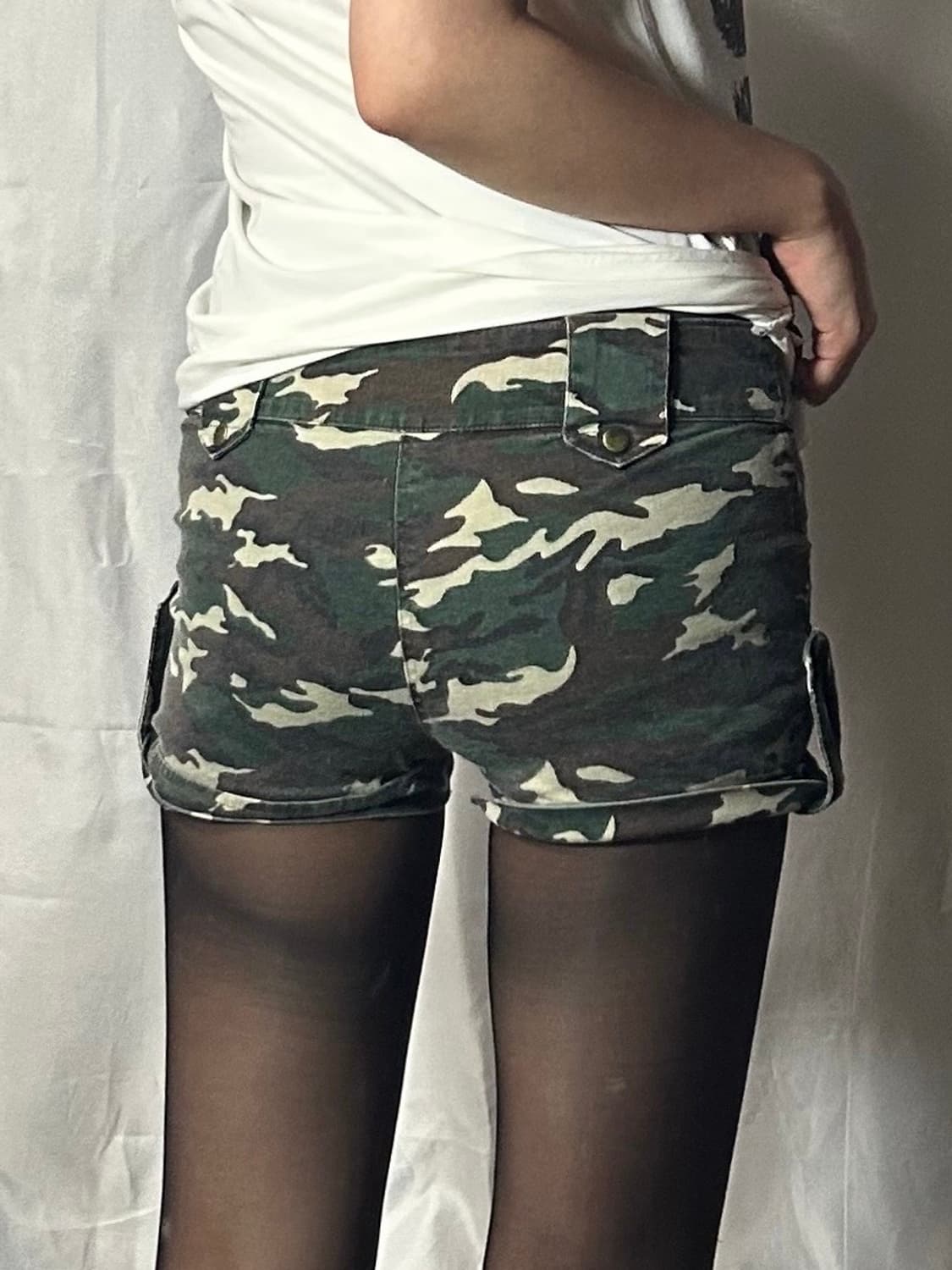 camo y2k strap detailed shorts 상품이미지2