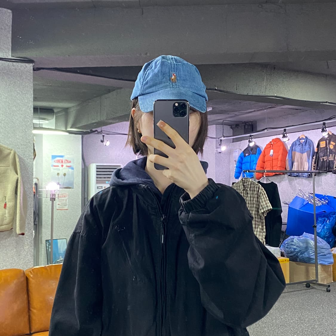 폴로 랄프로렌 자수포니 데님 볼캡 B4376 상품이미지1