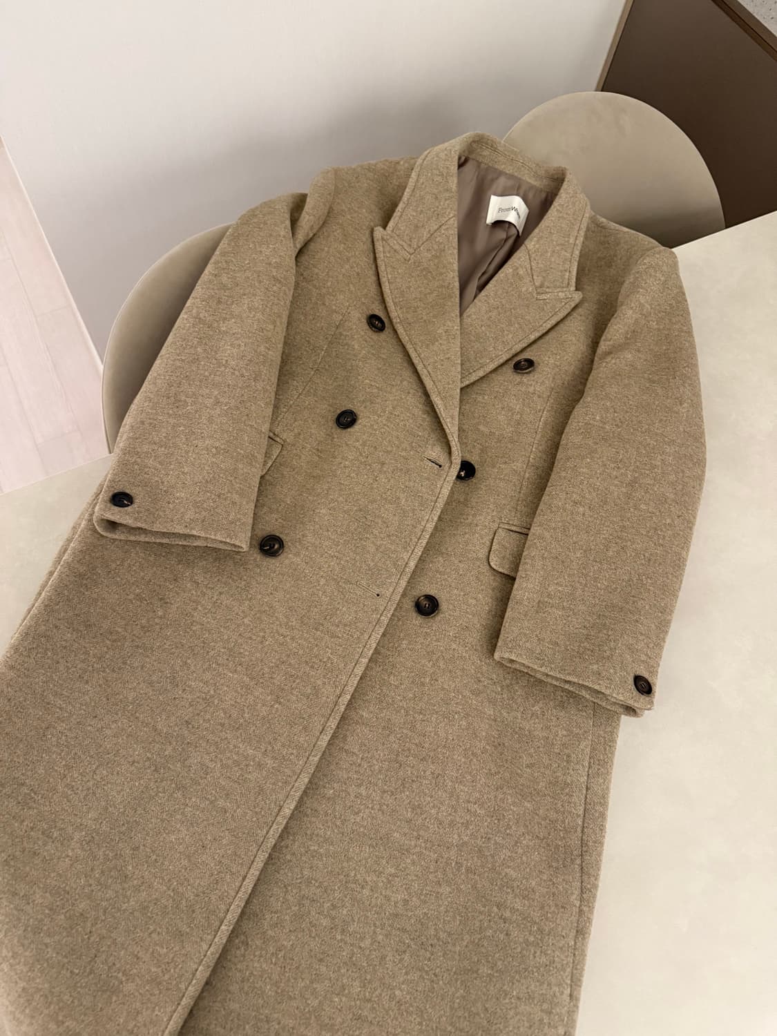 프롬웨얼 오버핏 코트 베이지 상품이미지5