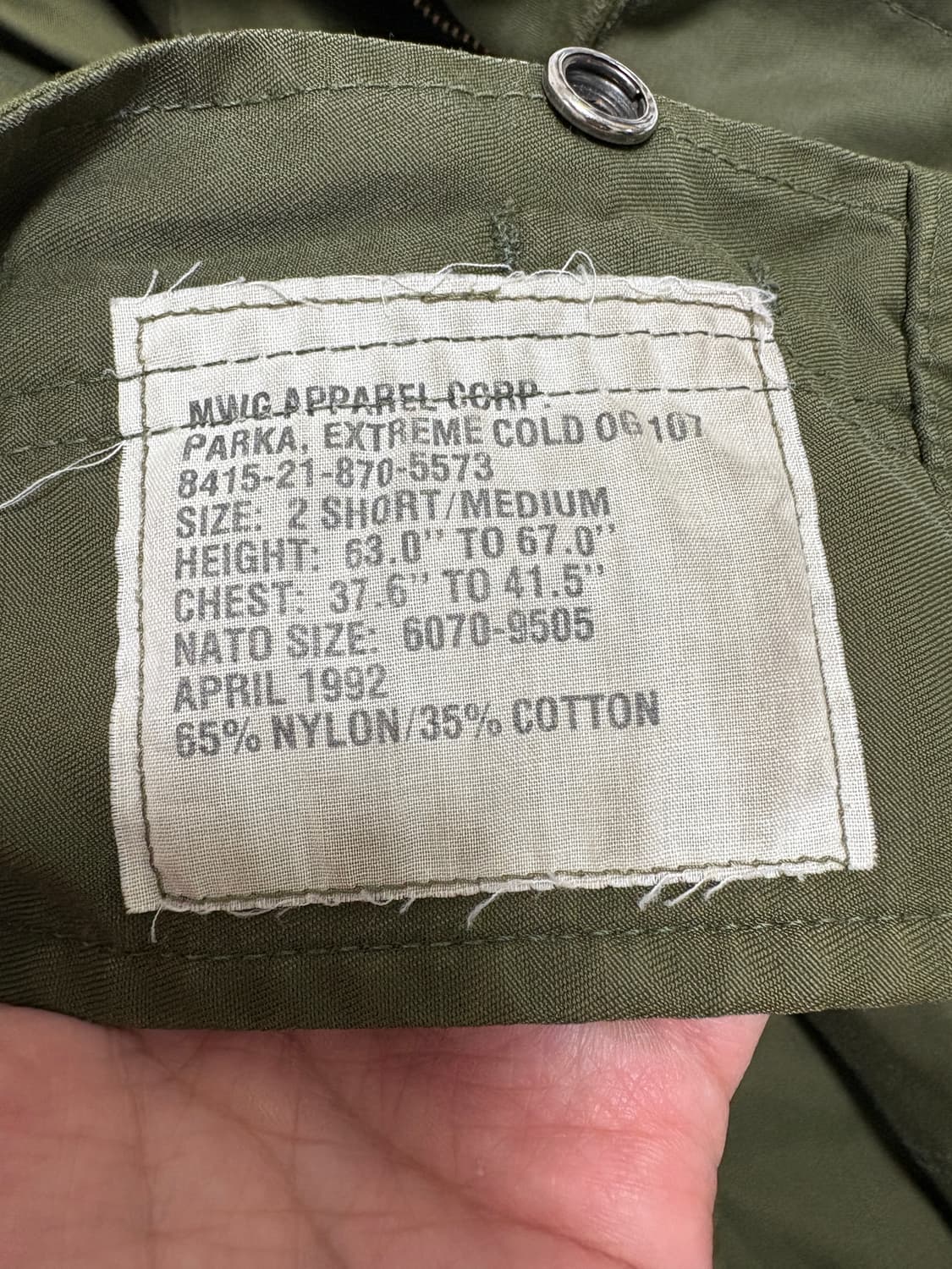 92년 캐나다군 콜드웨더 파카 숏-미디움(내 외피 포함) 상품이미지7