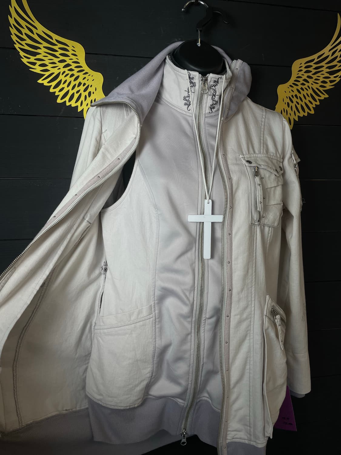 OZZ ON 오즈온 펑크 페어리 라벤더 아이보리 레이어드 조끼&자켓 상품이미지5