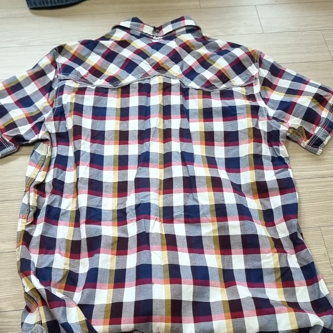 랭글러 체크 반팔 남방 셔츠(L) 상품이미지7