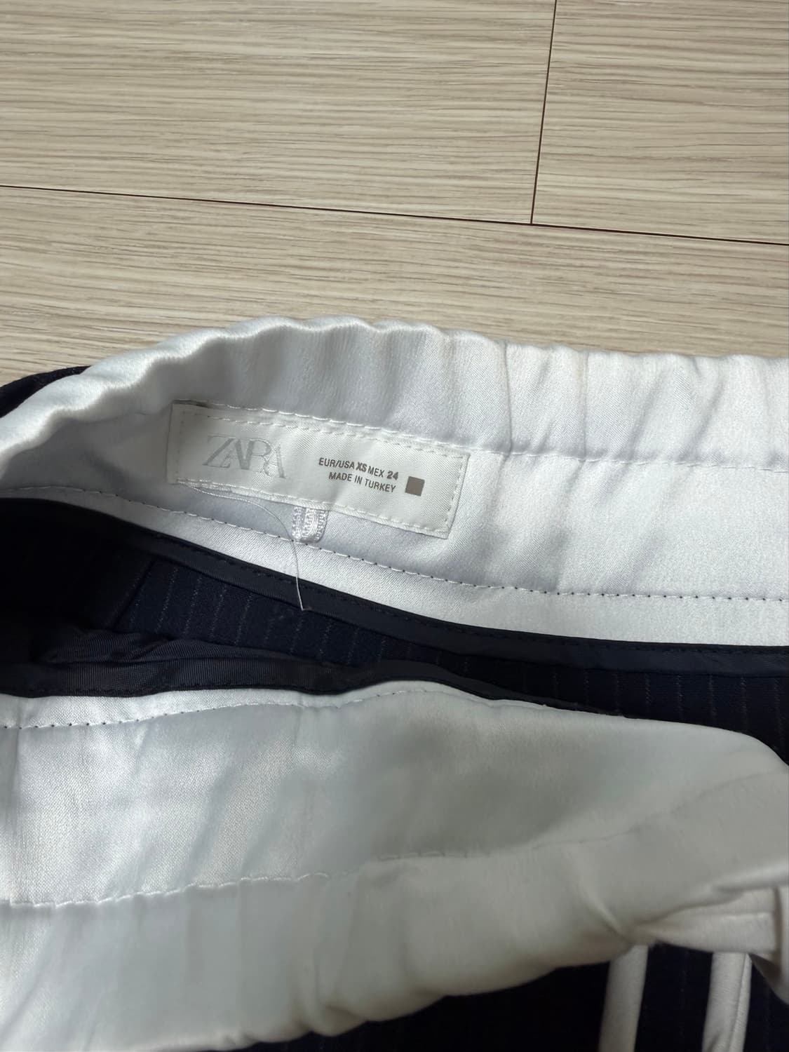 자라 더블 웨이스트 와이드 네이비 XS 상품이미지7
