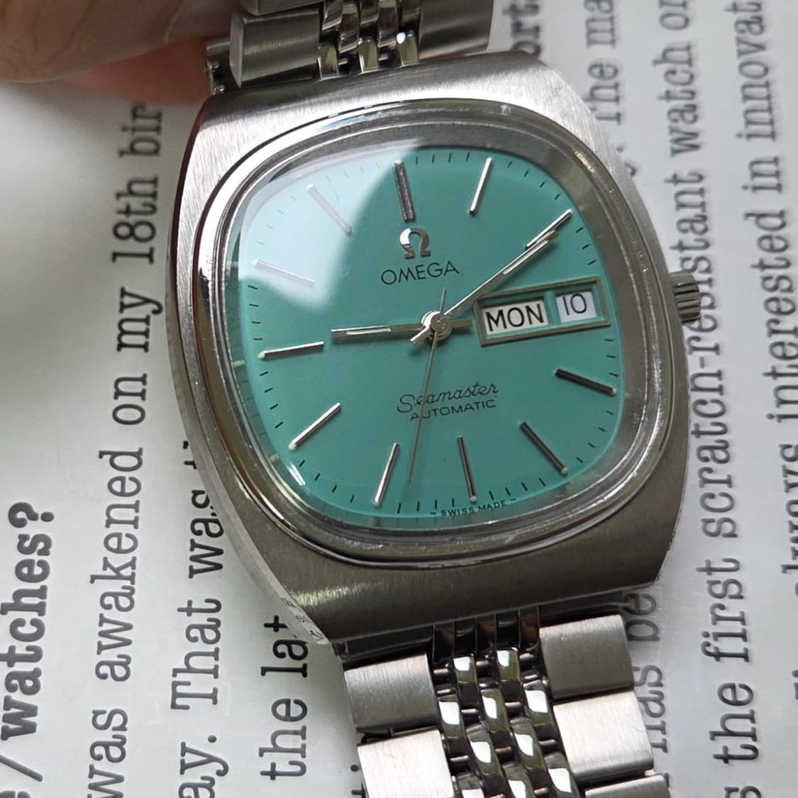 빈티지 오메가 씨마스터 테레비 애플민트 데이데이트 (일자형 브슬 ver) 상품이미지10