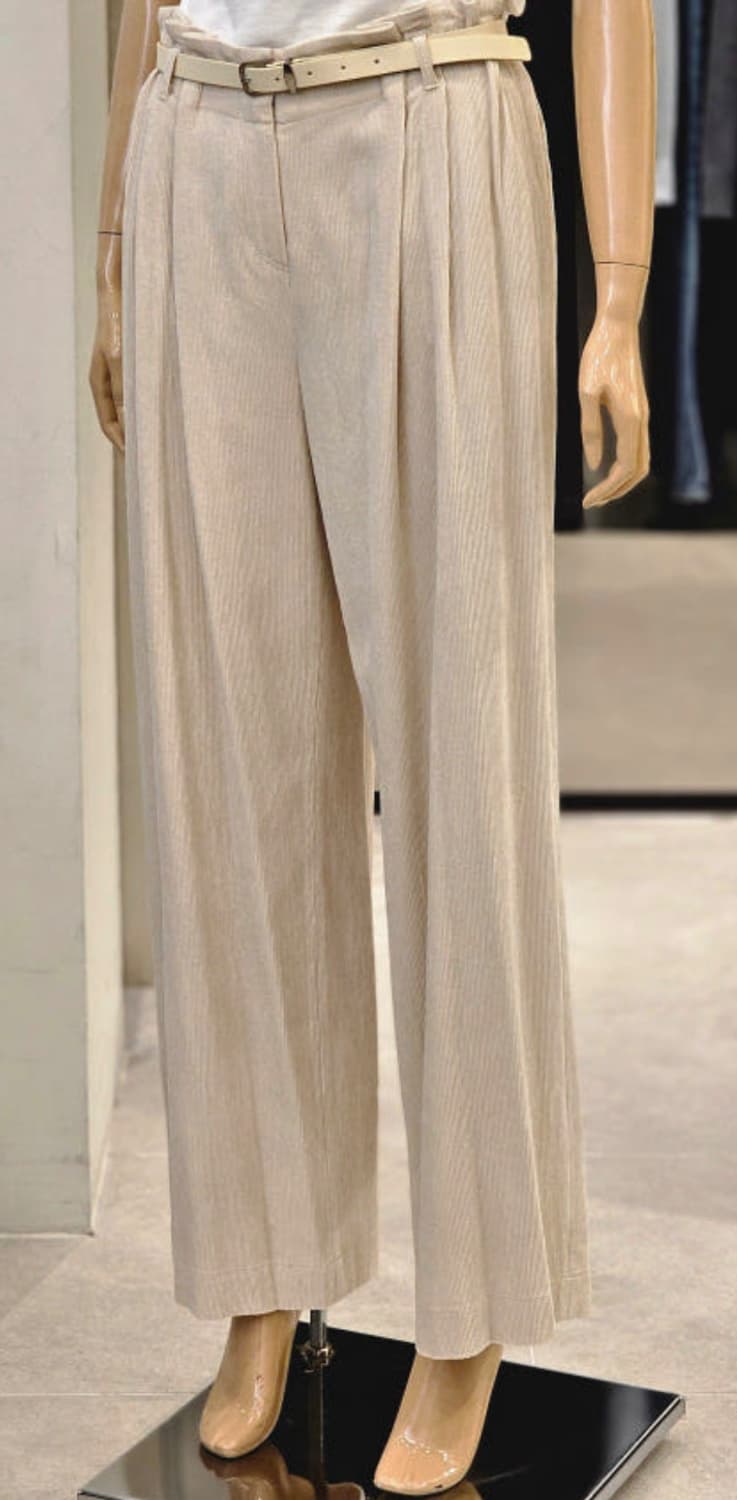 시슬리 와이드팬츠 코듀로이 핀턱 벨티드 55 상품이미지2