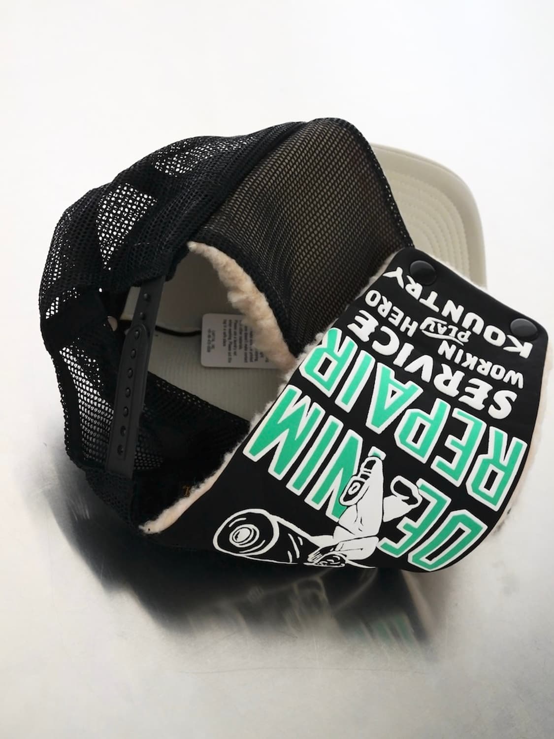 캐피탈 데님 리페어 서비스 럼버 트럭 캡 블랙 그레이 K2510XH531 상품이미지6