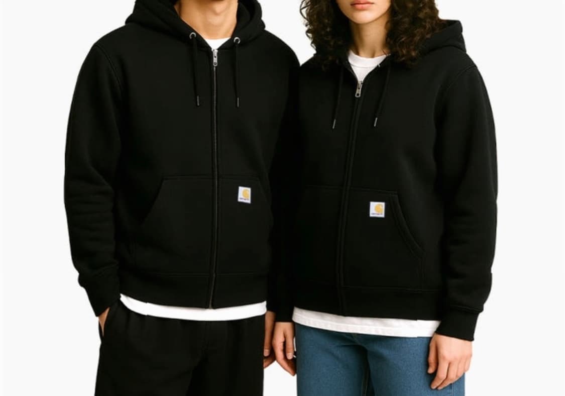 칼하트 로고 후드집업 블랙 상품이미지1