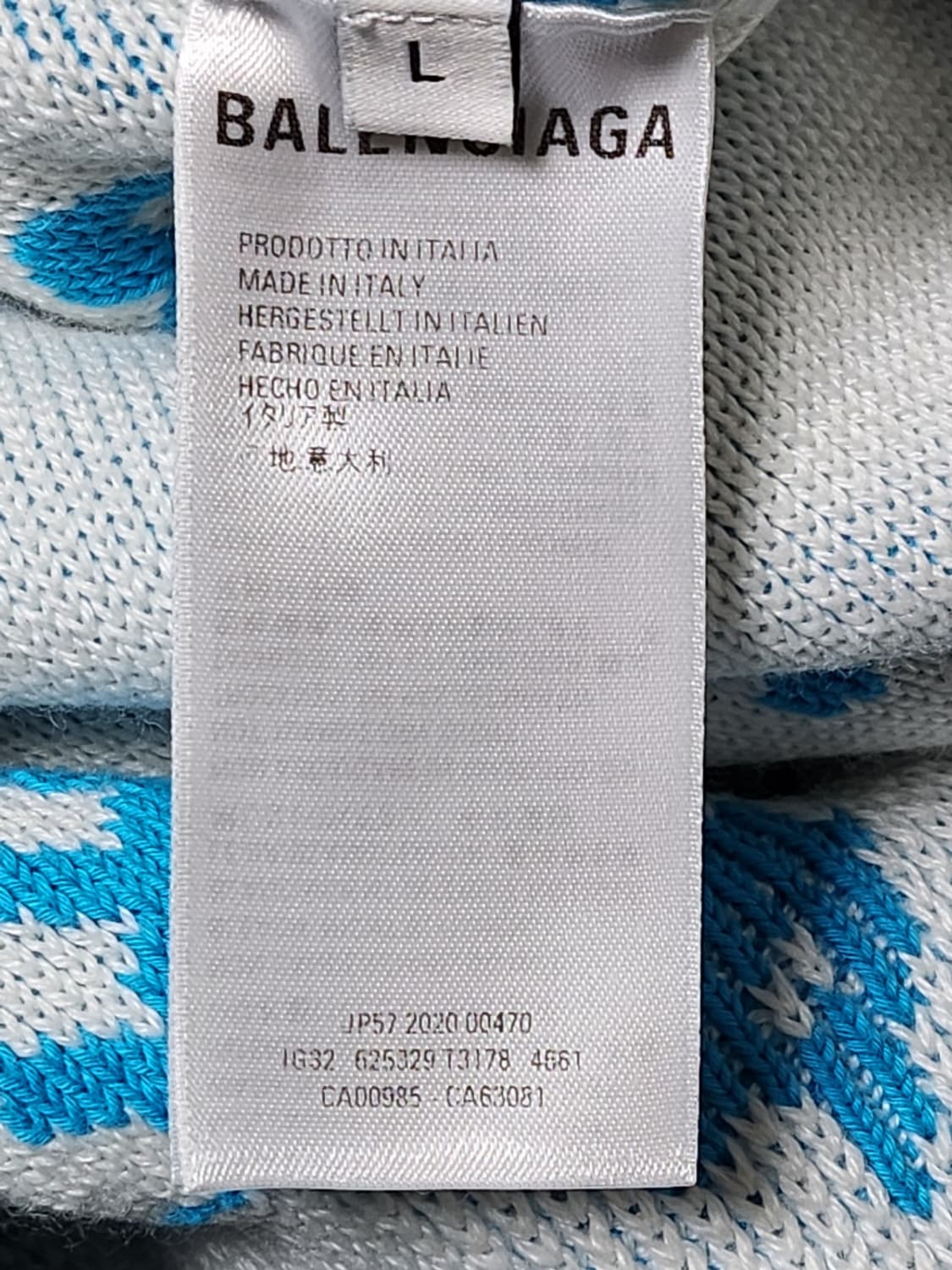 [L] 발렌시아가 블루 멀티로고 울 오버핏 니트 625329 T3178 상품이미지7