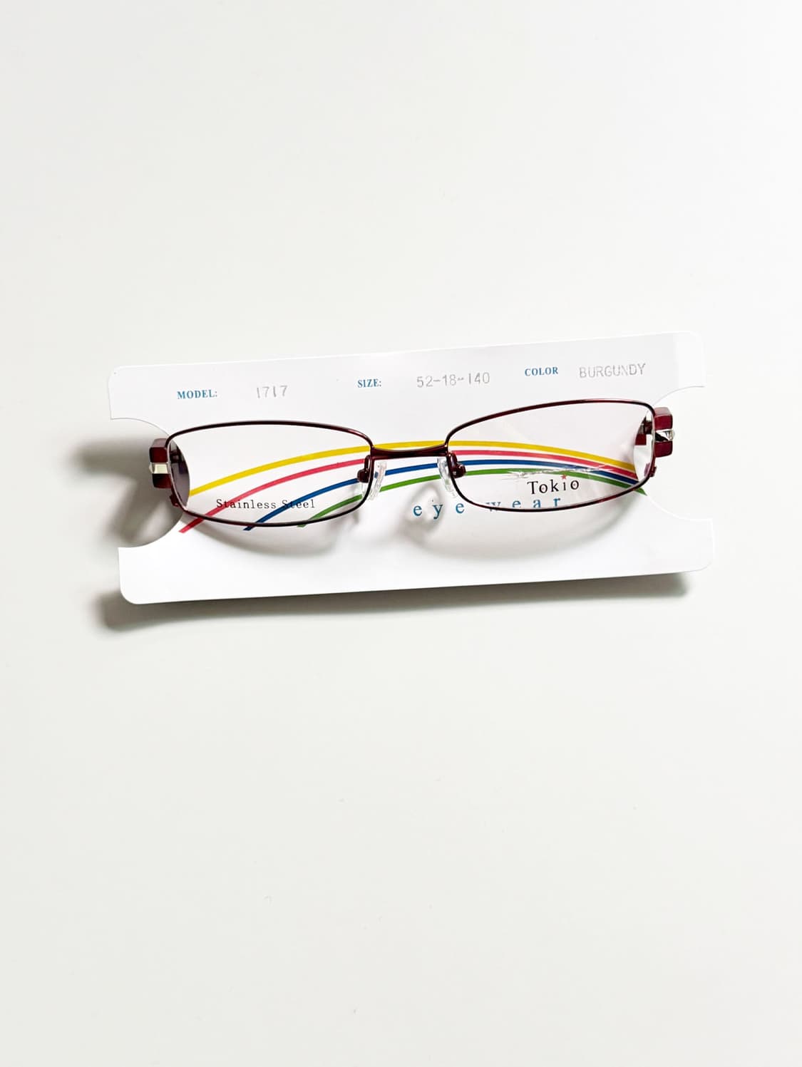 90s TOKIO 버건디 메탈 슬림 스퀘어 빈티지 안경 상품이미지2