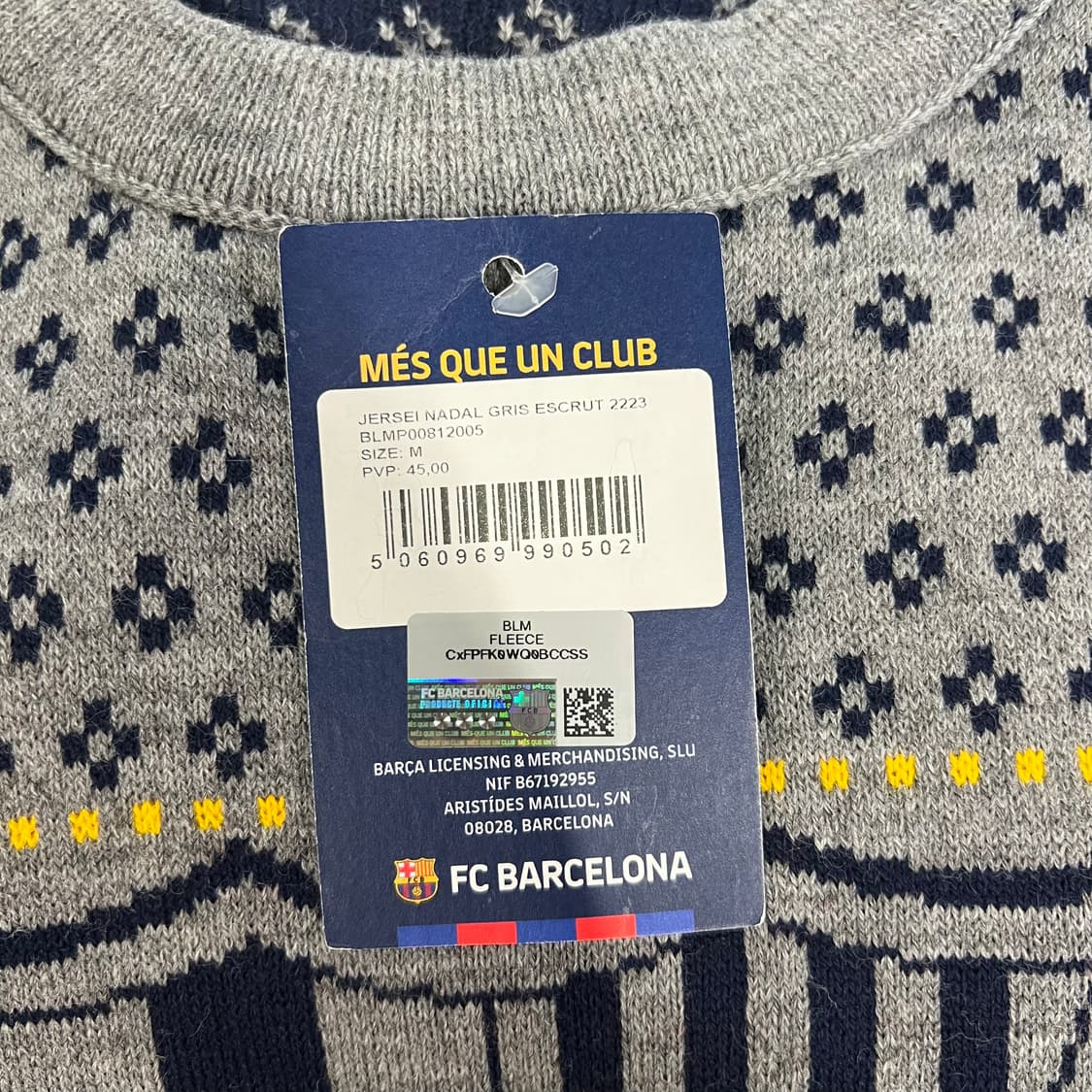 [M]FC바르셀로나 오피셜 니트(미사용) 상품이미지8
