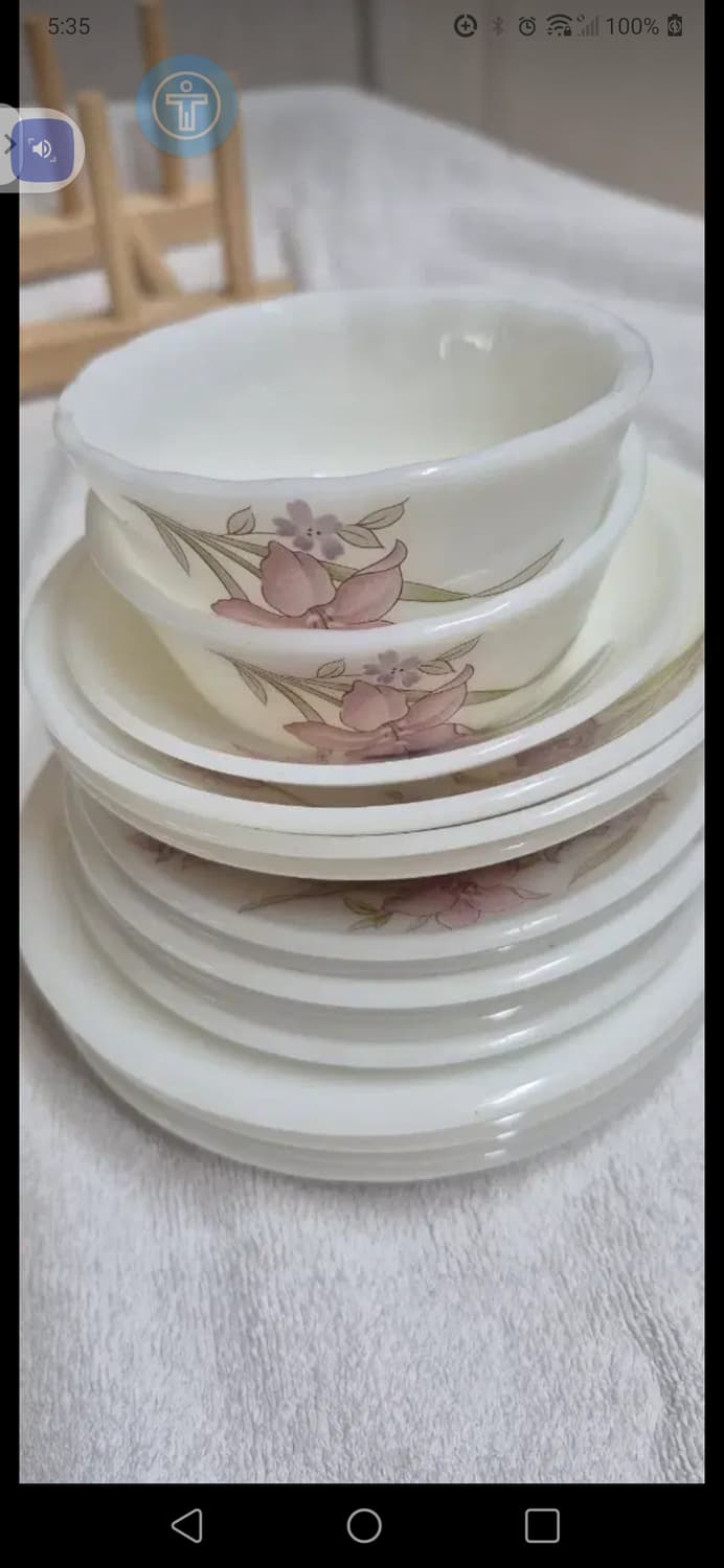 특가!(새제품. 수입브랜드.빈티지 식기류)Stony 밀크 꽃무늬 접시 & 상품이미지1