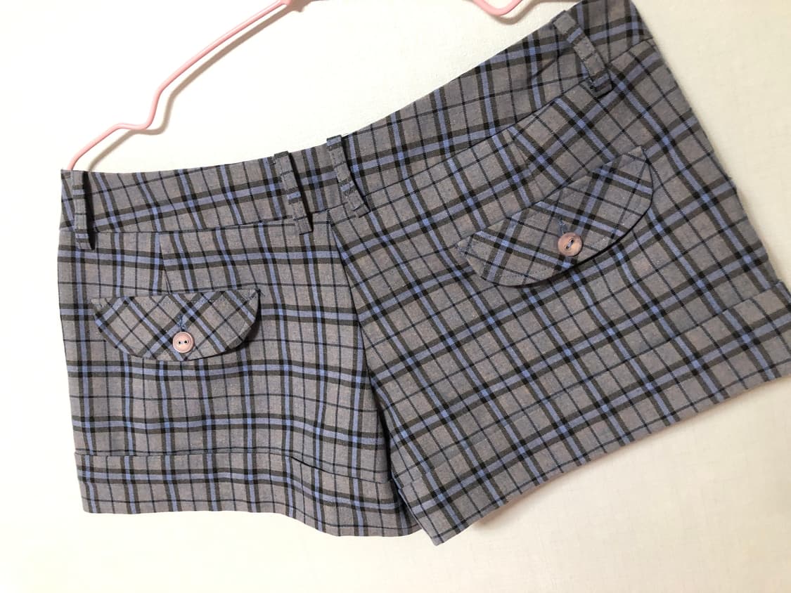 Grey Check Preppy Micro Shorts 상품이미지3