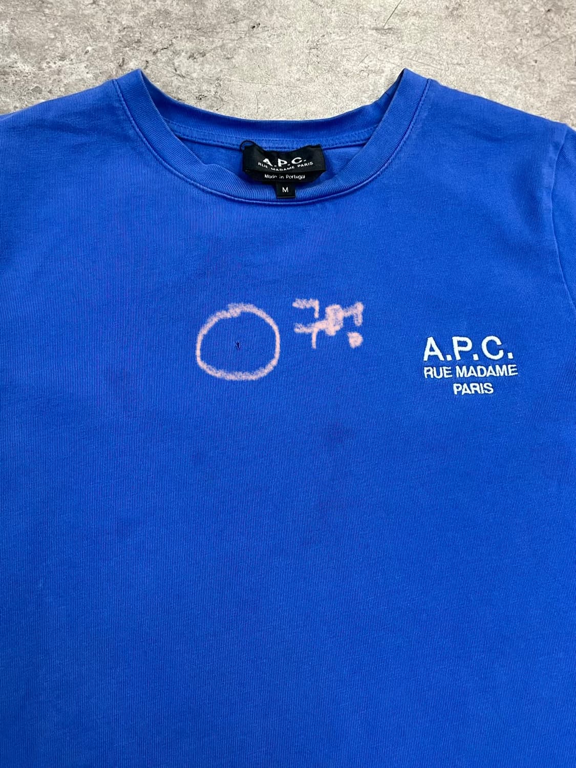 아페쎄 반팔티 블루 M #csz3922 상품이미지5