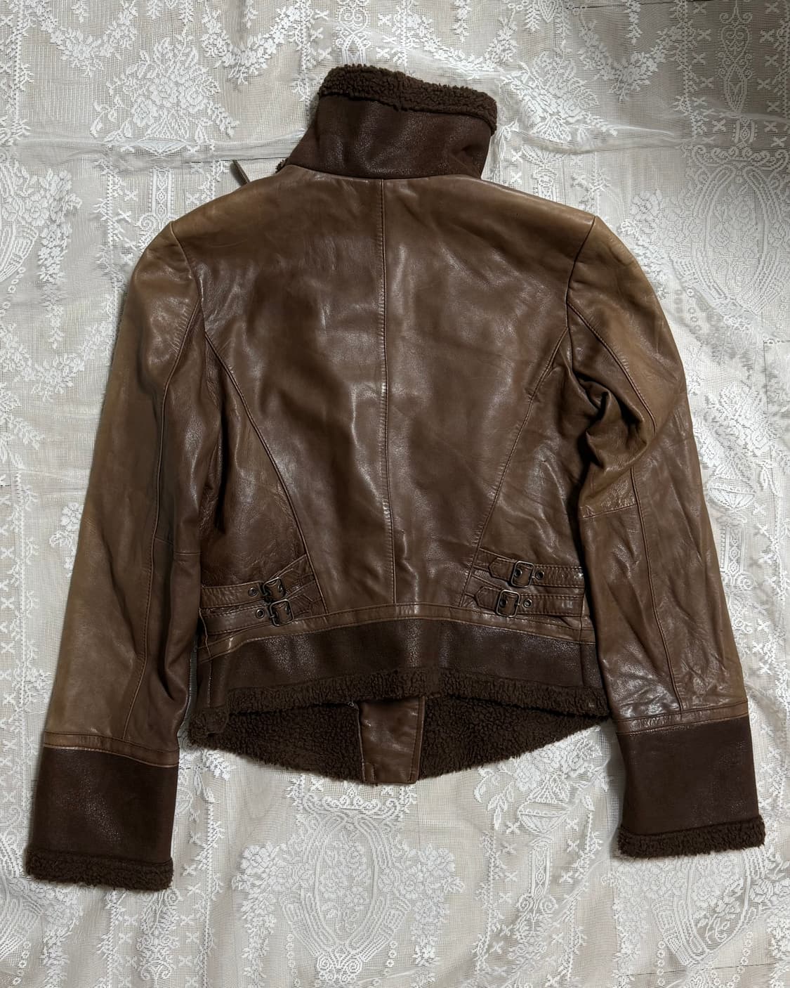 빈티지 양가죽 하이넥 무스탕 자켓 상품이미지3