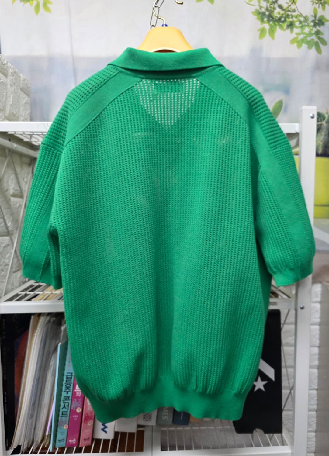 시스템옴므 남성 반팔니트티 105 그린 아일렛 펀칭 카라니트티 MM60 상품이미지5