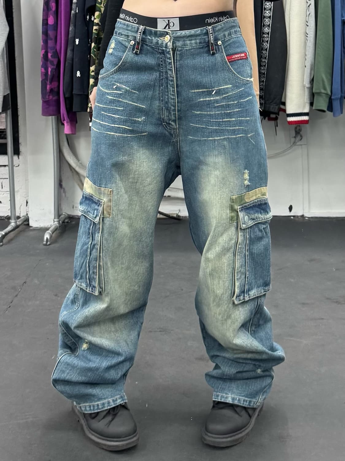 도그타운 카모 데님 카고팬츠 상품이미지1