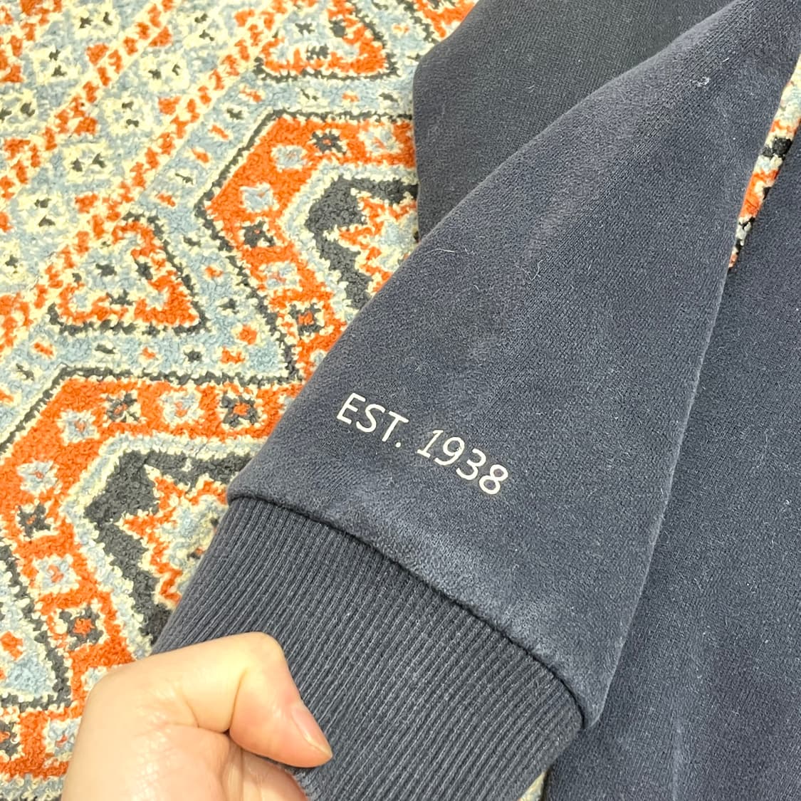 캉골 K로고 네이비 기모 맨투맨 남성XL 상품이미지4