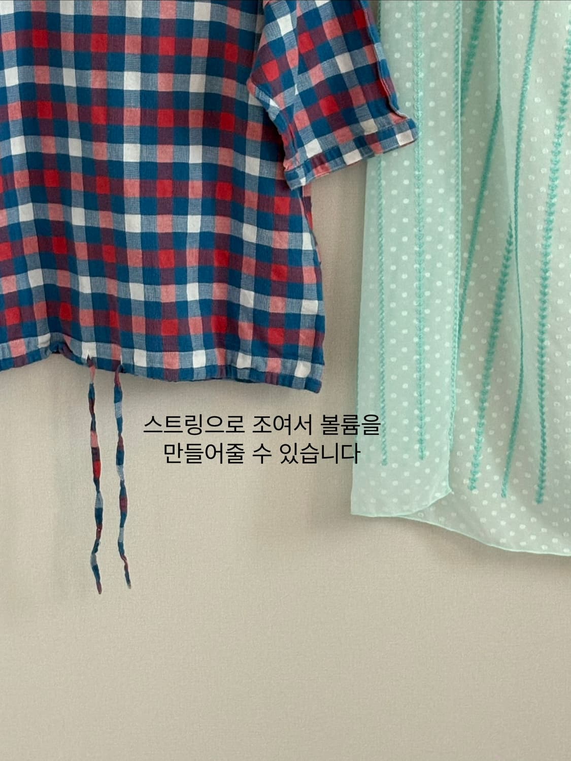 체크 블라우스 상품이미지3