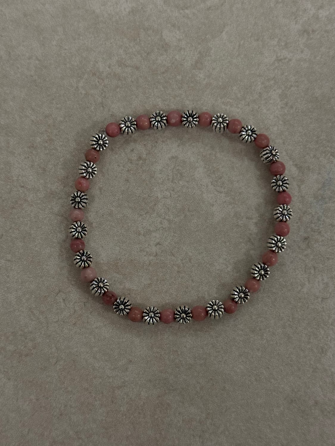 로즈석 플라워 포인트 팔찌 상품이미지1