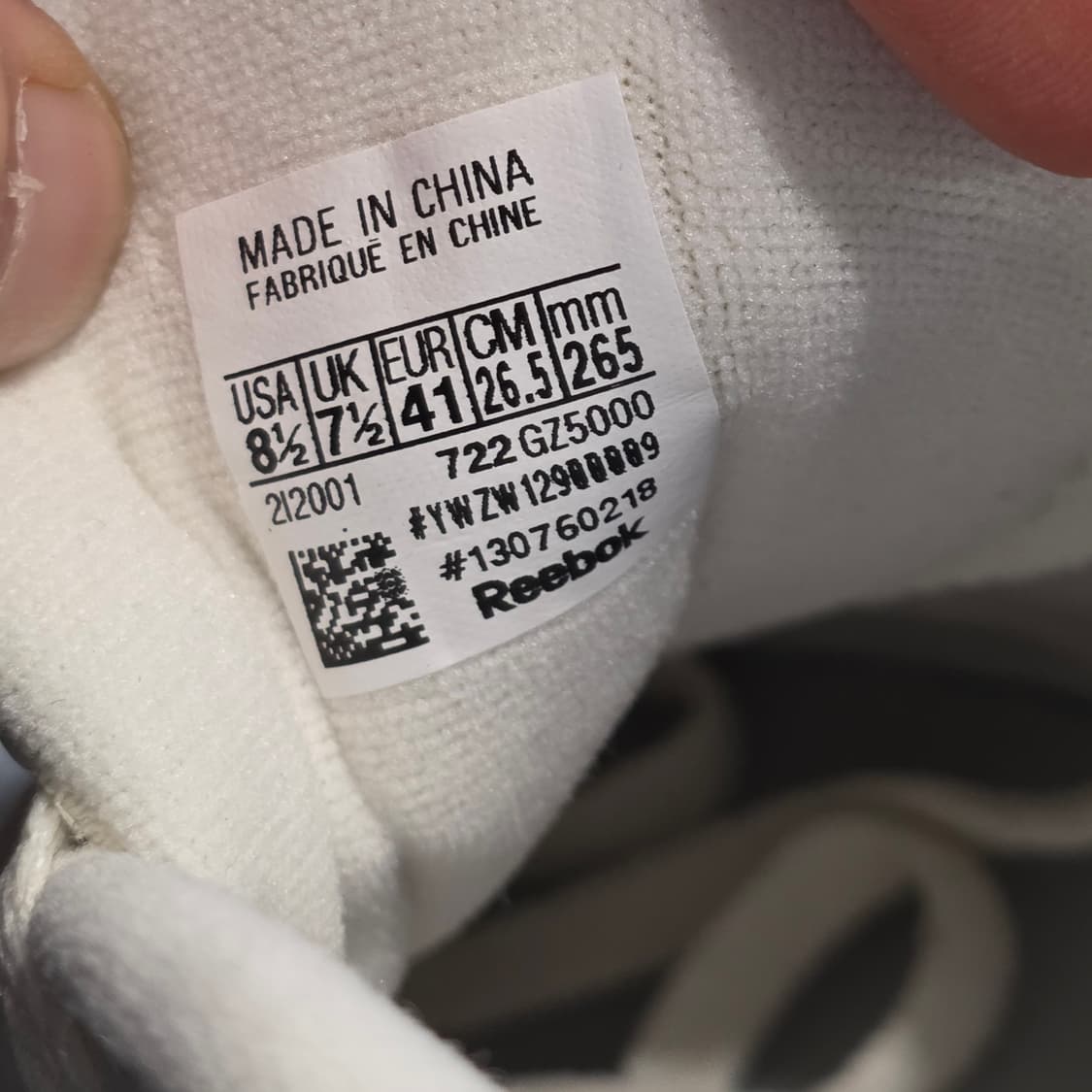 3w-18:리복 클래식 로우 화이트 네이비 265cm-거의새거 상품이미지9