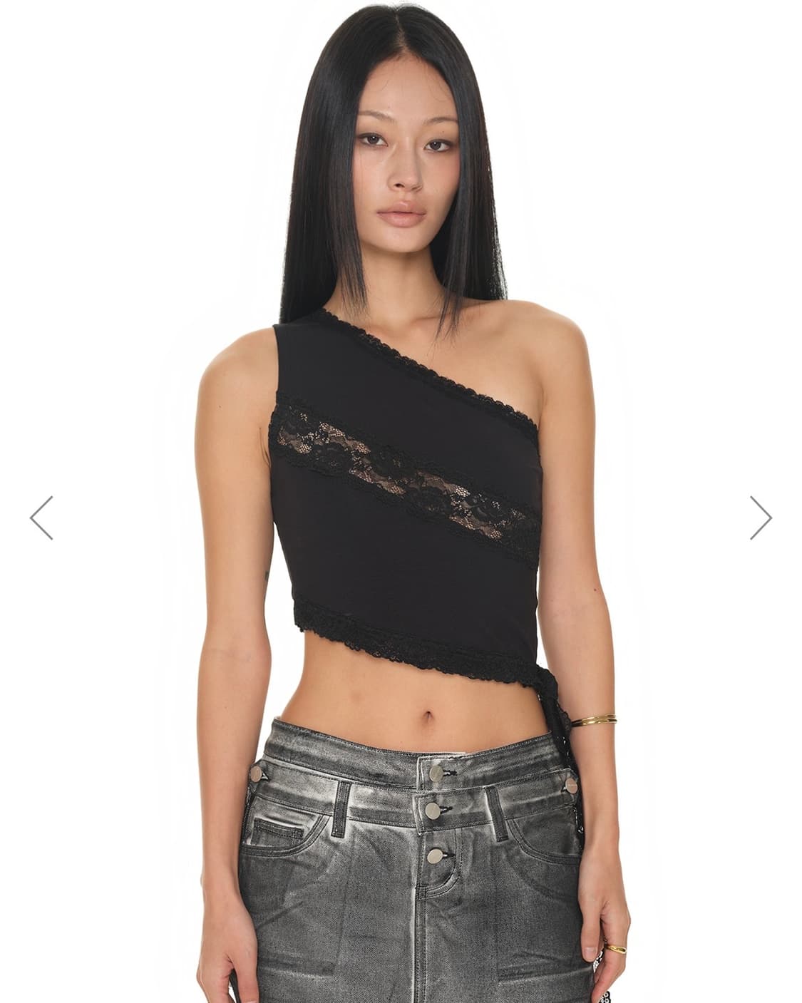 (새상품) 투머치택스 레이스 원숄더 탑 상품이미지1