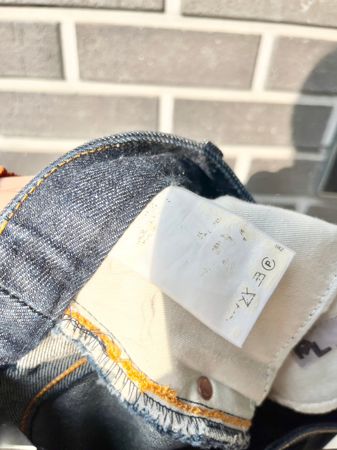 United Arrows 옐로우 스티치 데님 스커트 상품이미지10