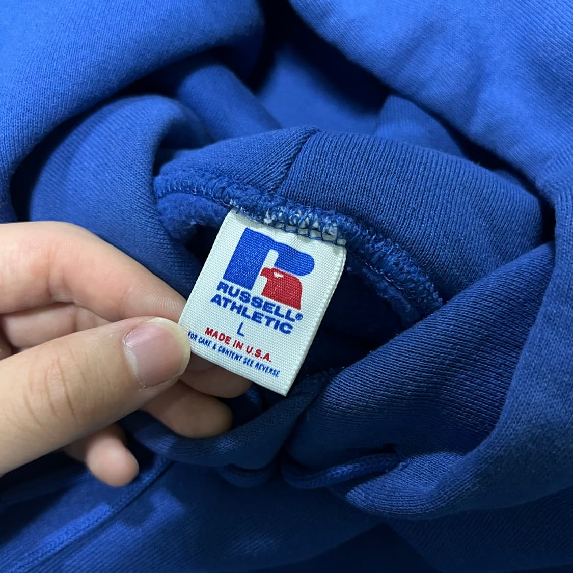 90s 러셀 후드 딥블루 made in usa 상품이미지2