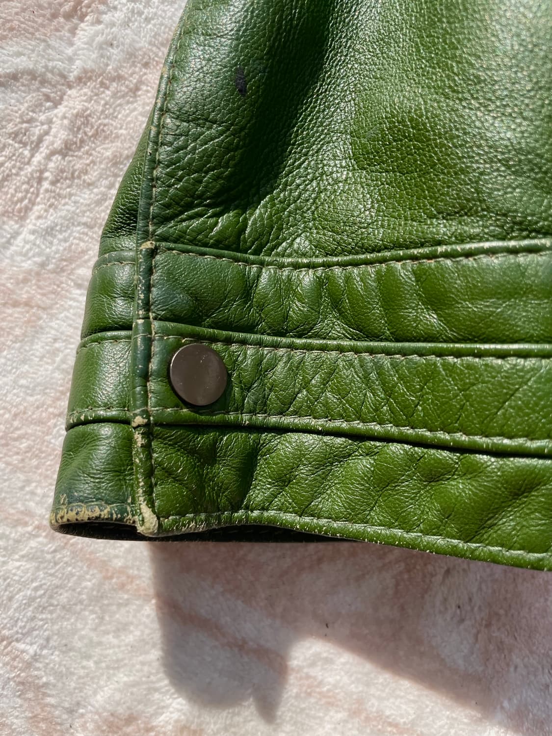 Italian Green Leather Rider Jacket  상품이미지4