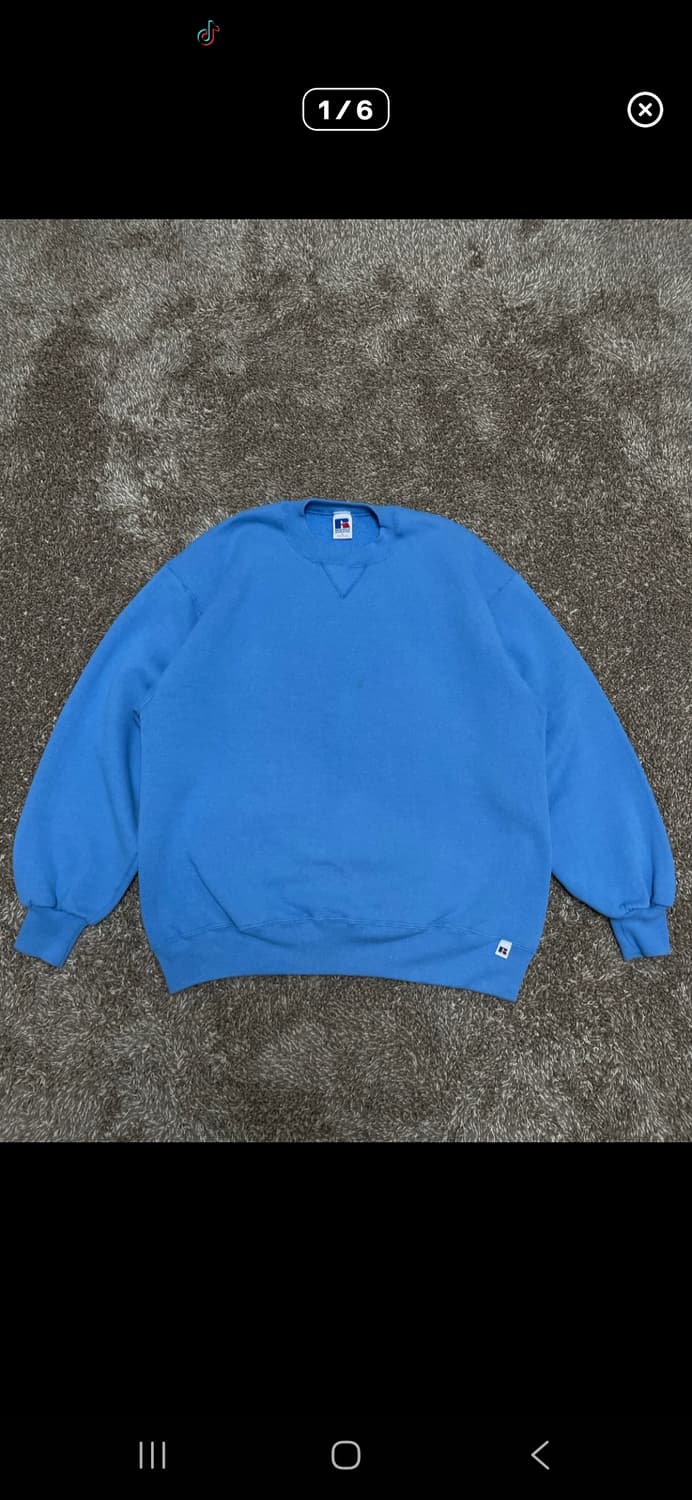 90s russell 베이비 블루 맨투맨 L 상품이미지2