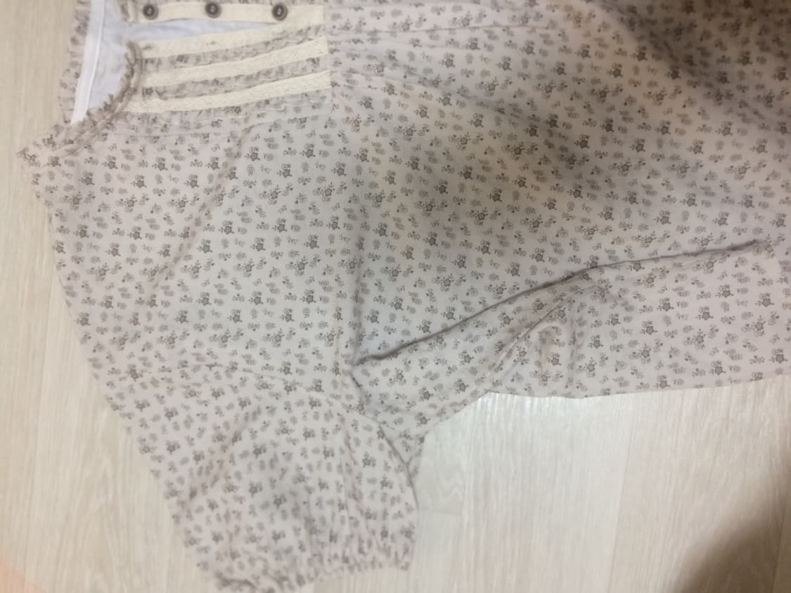 일본빈티지 모리걸 잔꽃 반팔 블라우스 상품이미지2