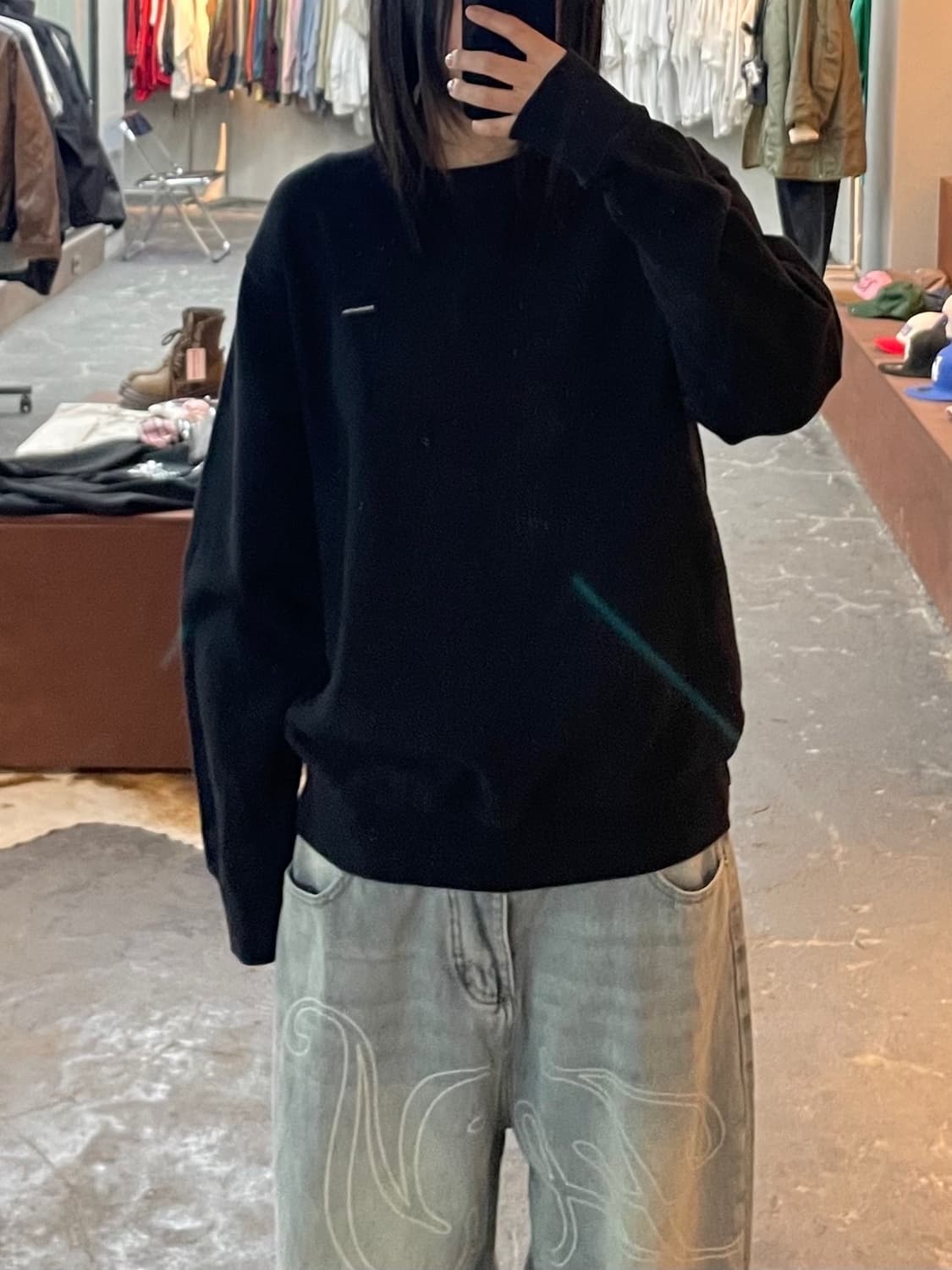 디스이즈네버댓 T.N.T 클래식 블랙 크루넥 맨투맨 H1693 상품이미지1