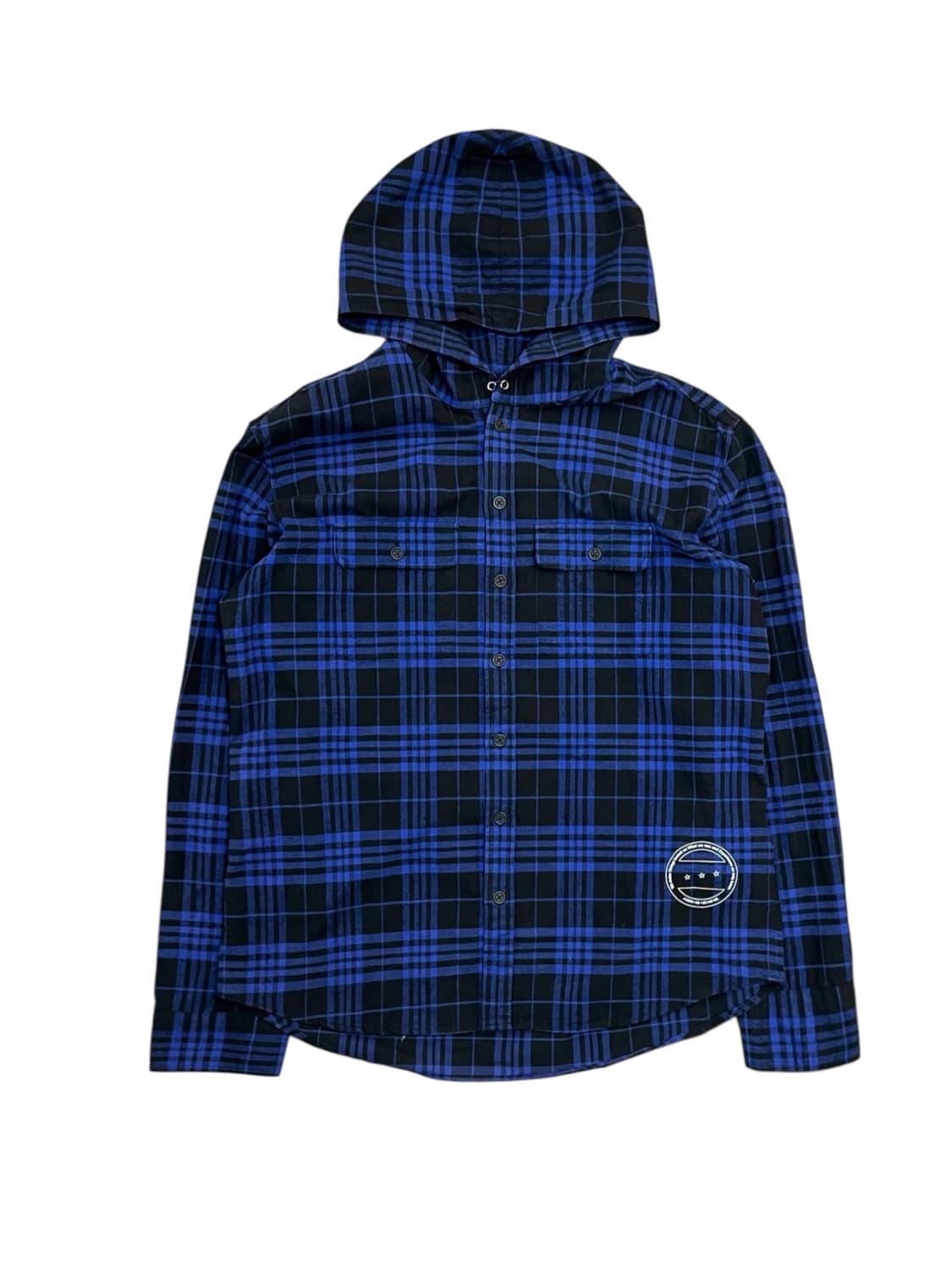 디스이즈네버뎃 체크 후드 셔츠 블루 L #csz2207 상품이미지3