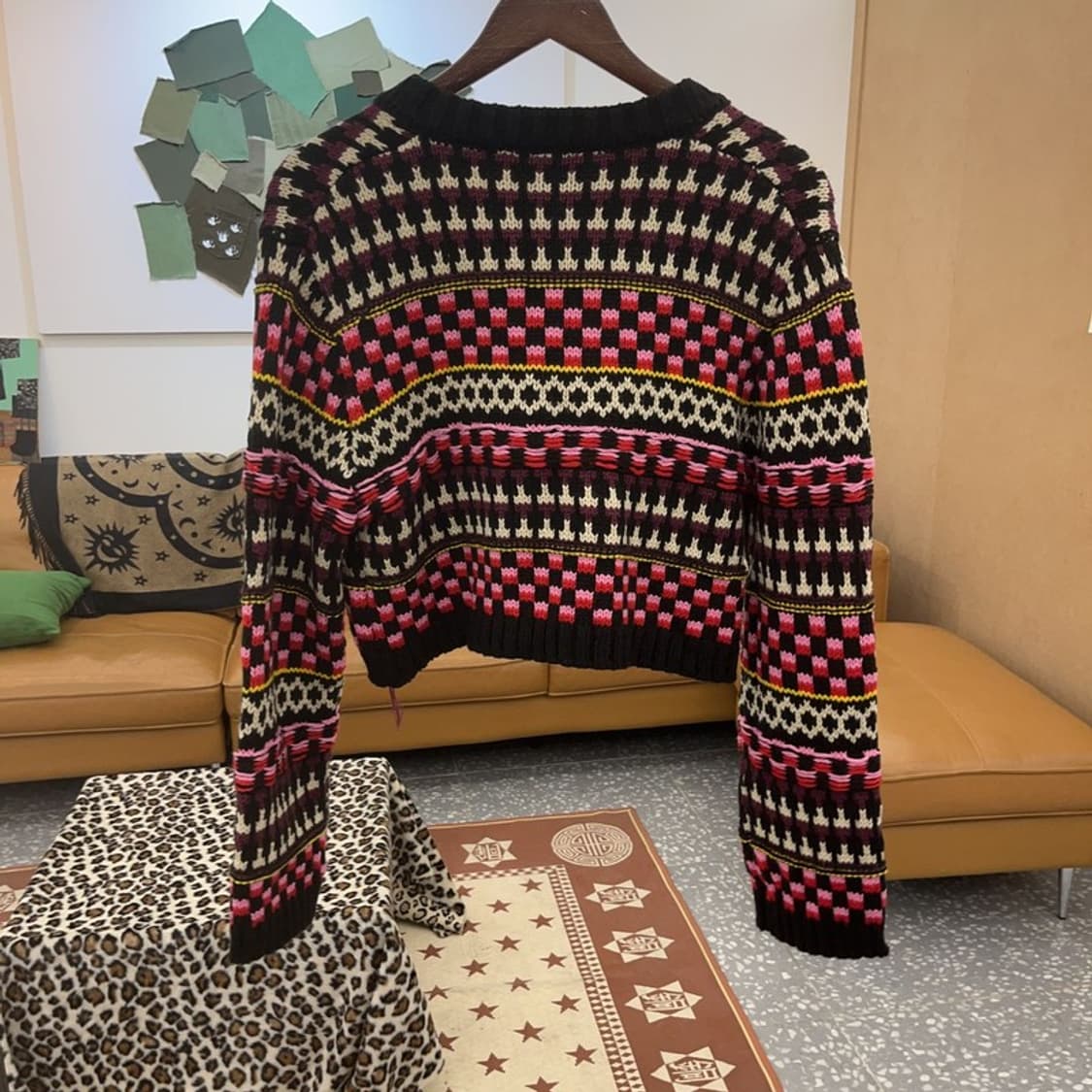 자라 자카드 히피 보헤미안 펑크키치 뜨개 가디건 L C09474 상품이미지4