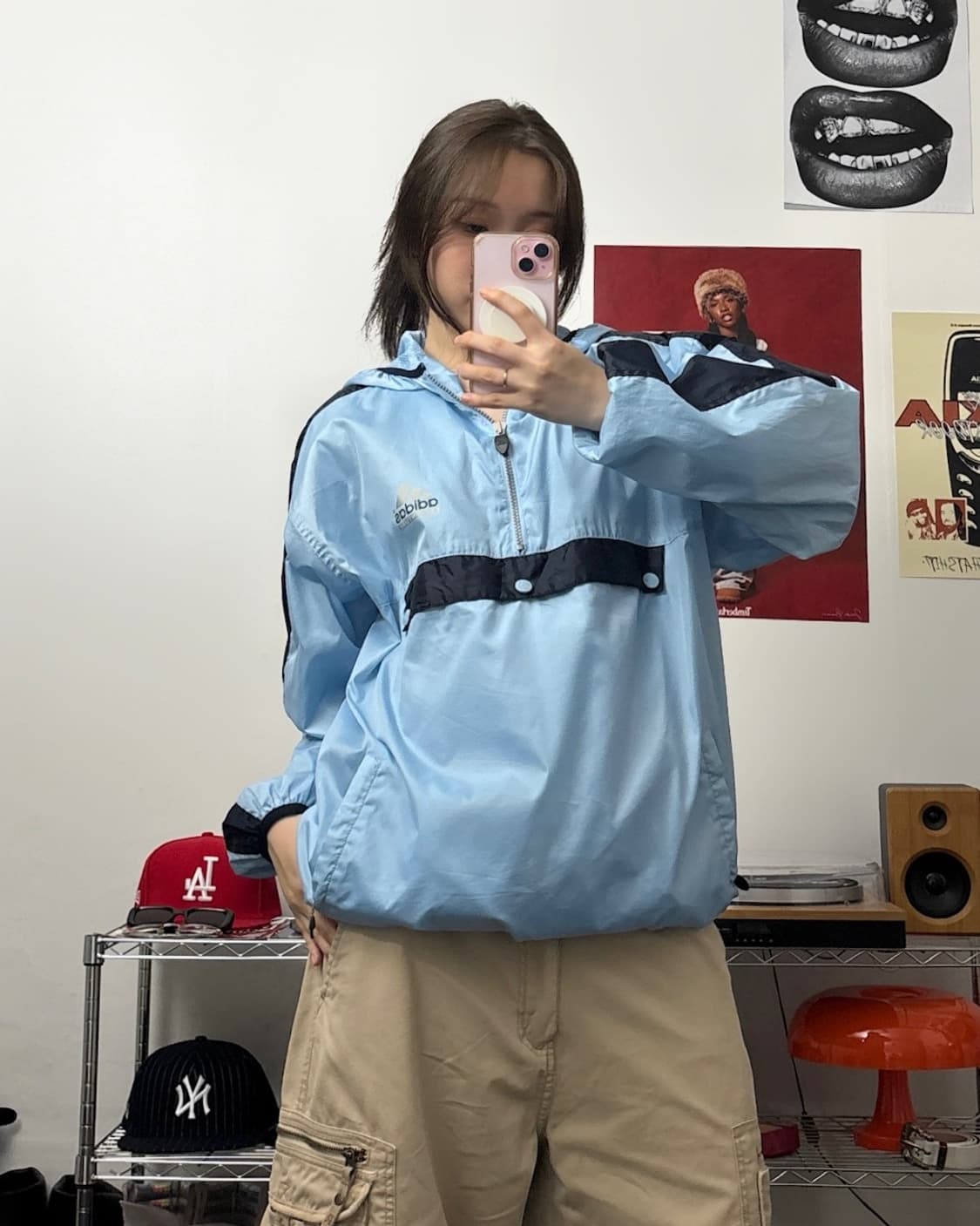 아디다스 00s 스카이블루 아노락 자켓 상품이미지1