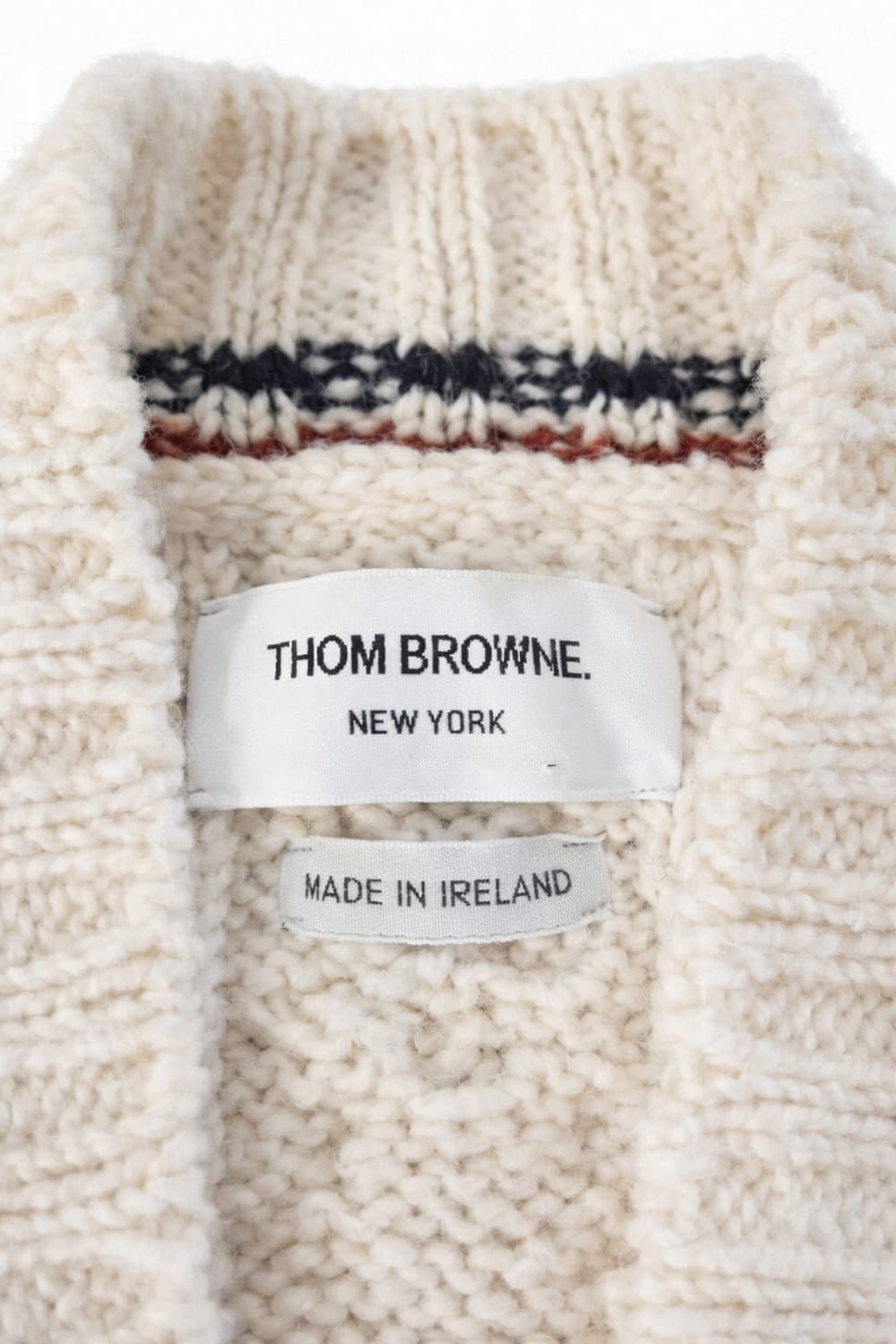 (새상품급) 톰브라운 헤비 케이블 니트 4선 완장 가디건 상품이미지2