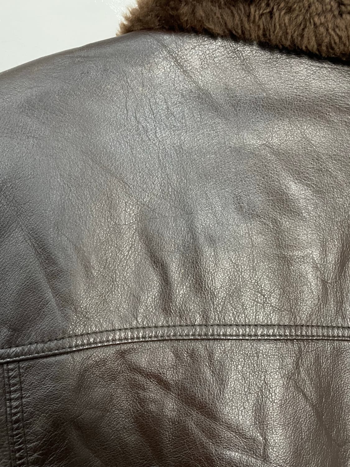 빈티지 카라 퍼 브라운 가죽 자켓 (털부착가능) H2052 상품이미지8