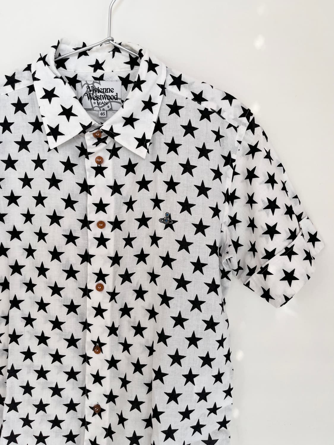 비비안 웨스트우드 반짝반짝 오브 로고 자수 스타 패턴 반팔 셔츠 상품이미지8