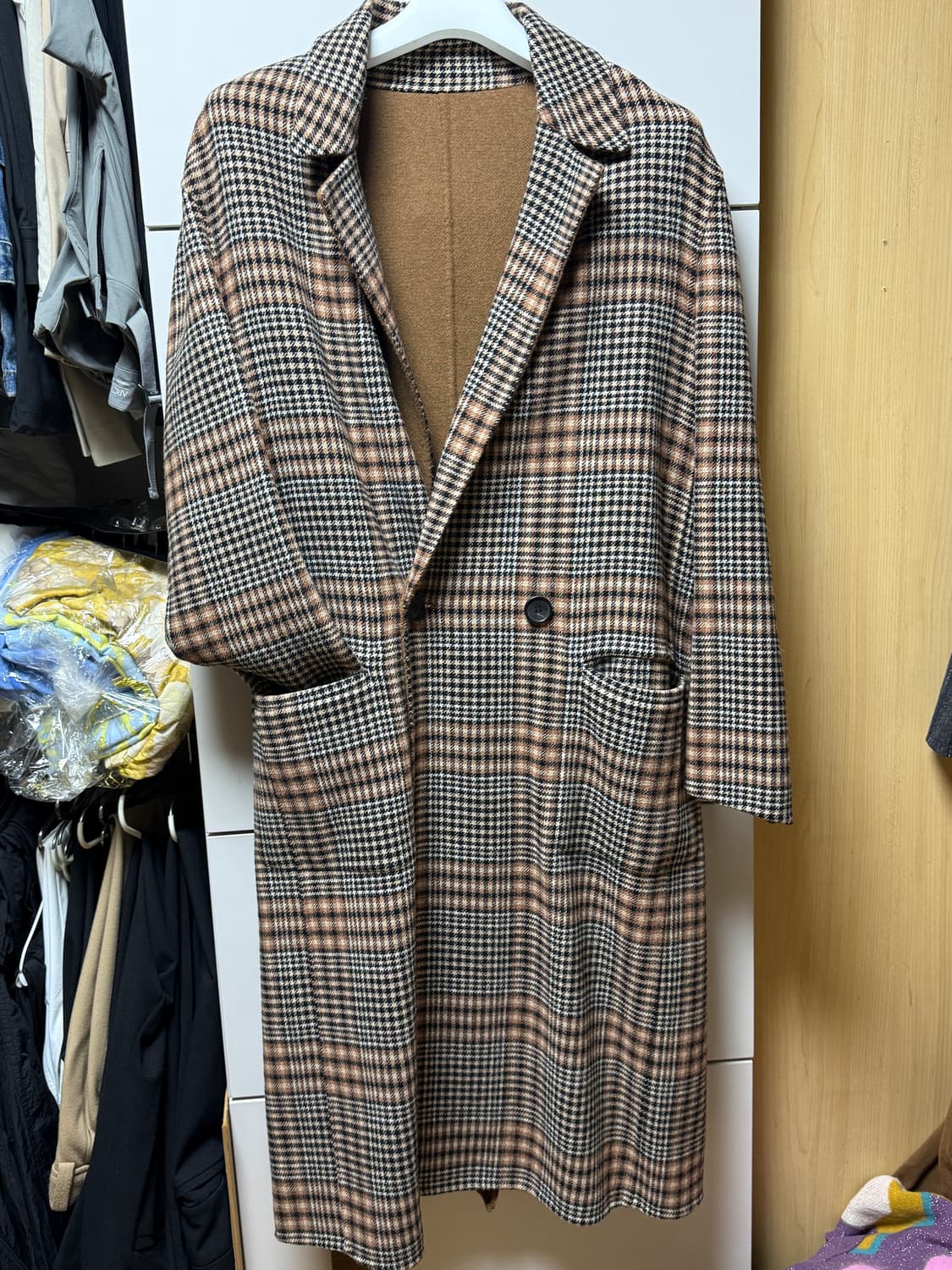 시스템 옴므 남자 체크코트 상품이미지1