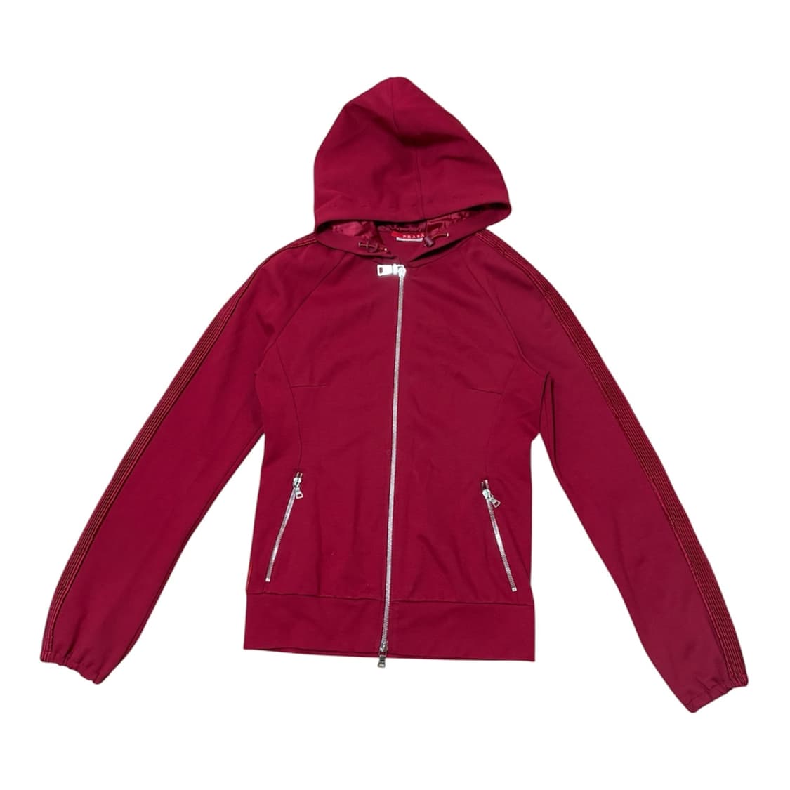 PRADA SPORT RED DOUBLE ZIP-UP HOODIE 상품이미지1
