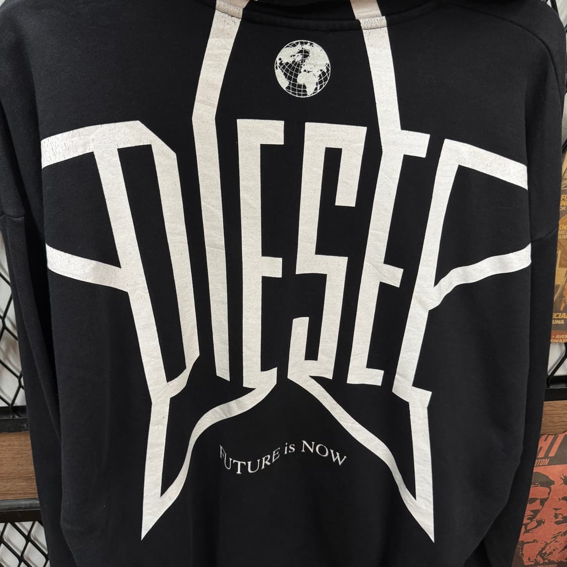 2019S/S 디젤 후드 집업 후면 스타 빅로고 포인트 블랙 상품이미지5