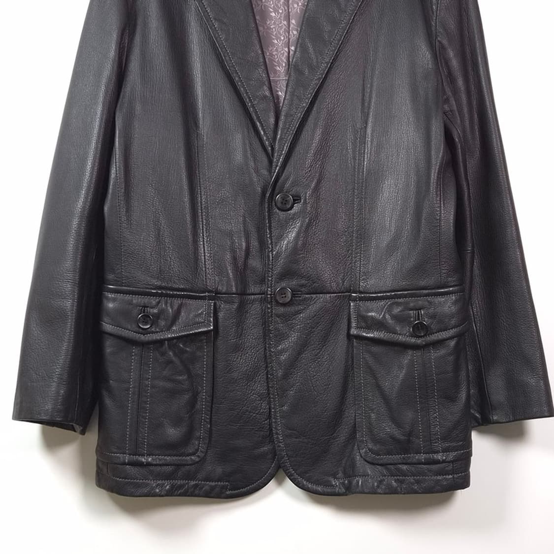 마르키스 옴므 천연 산양가죽 레더 블레이저 자켓 L 상품이미지3