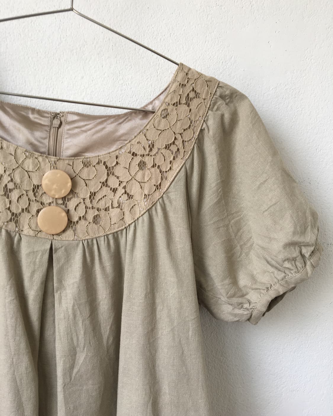 Lace point puff onepiece 상품이미지5