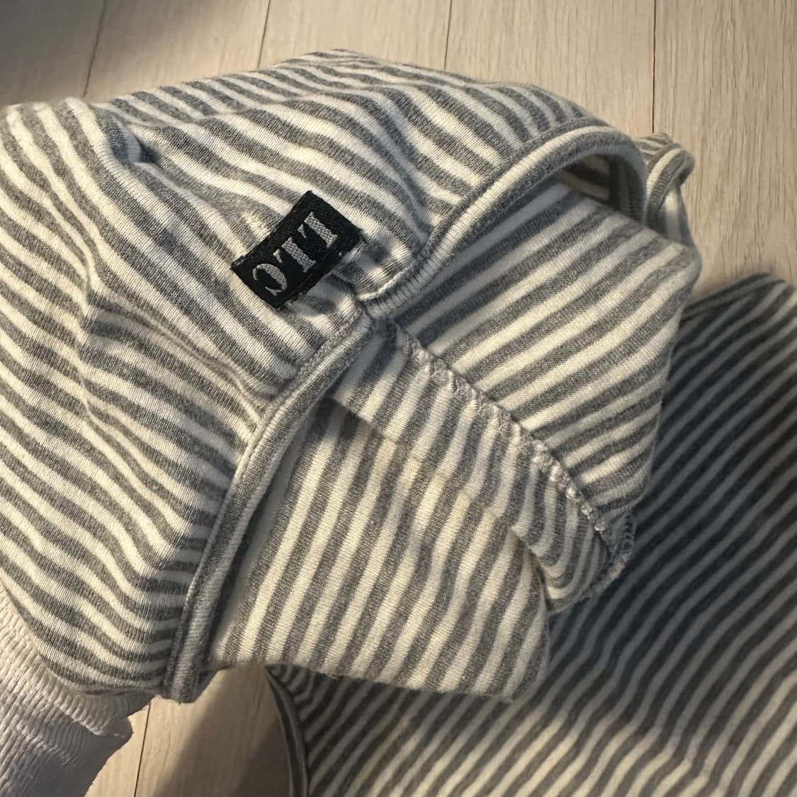 lalacub gray stripe hoodie sleeveless 상품이미지2