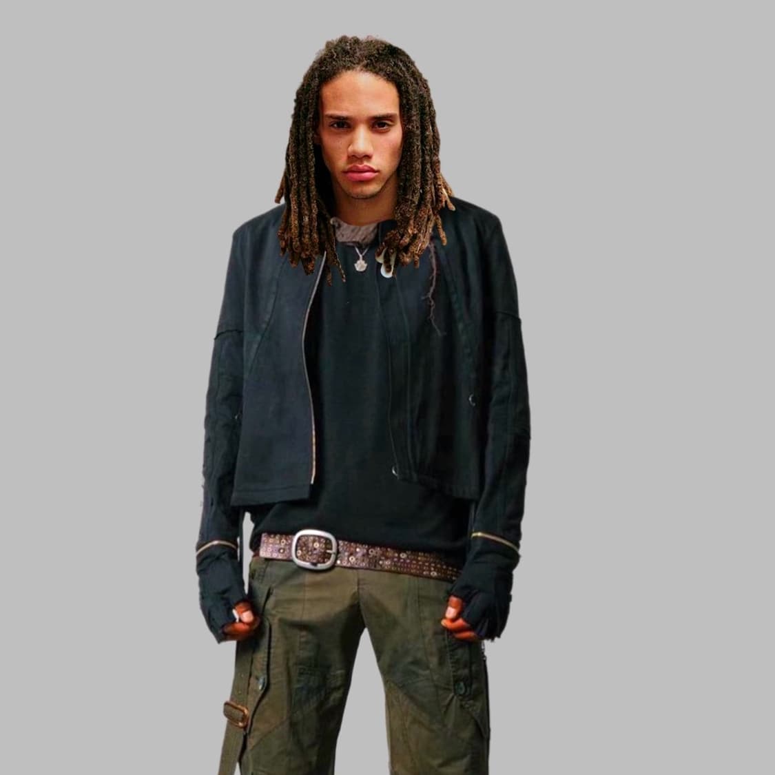 언더 더싸인  24ss 하이넥 해체주의 글로브 데님자켓 상품이미지1