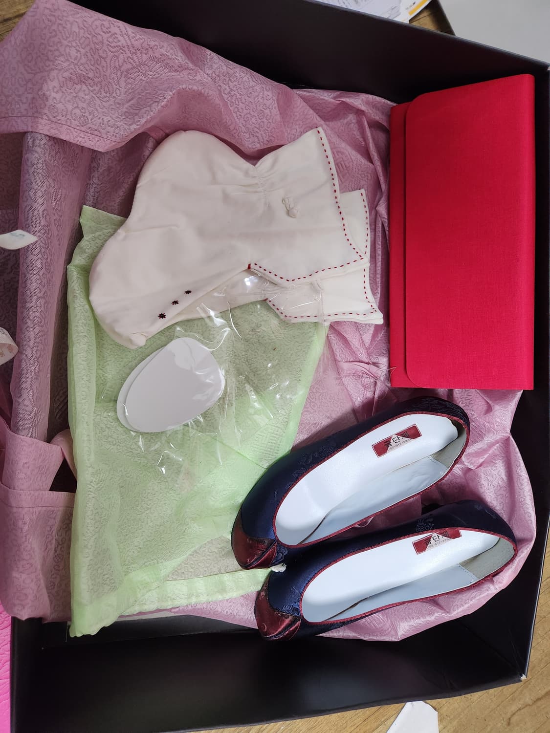 금단제 한복 풀세트 색동 저고리 붉은 치마 90~95 상품이미지7