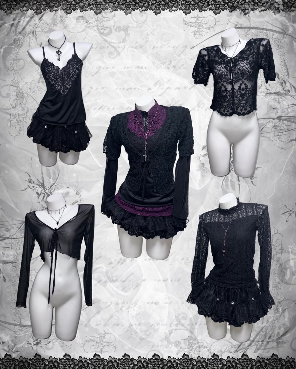 딥퍼플 프릴탑 포함 고스 세트 5pcs 상품이미지10