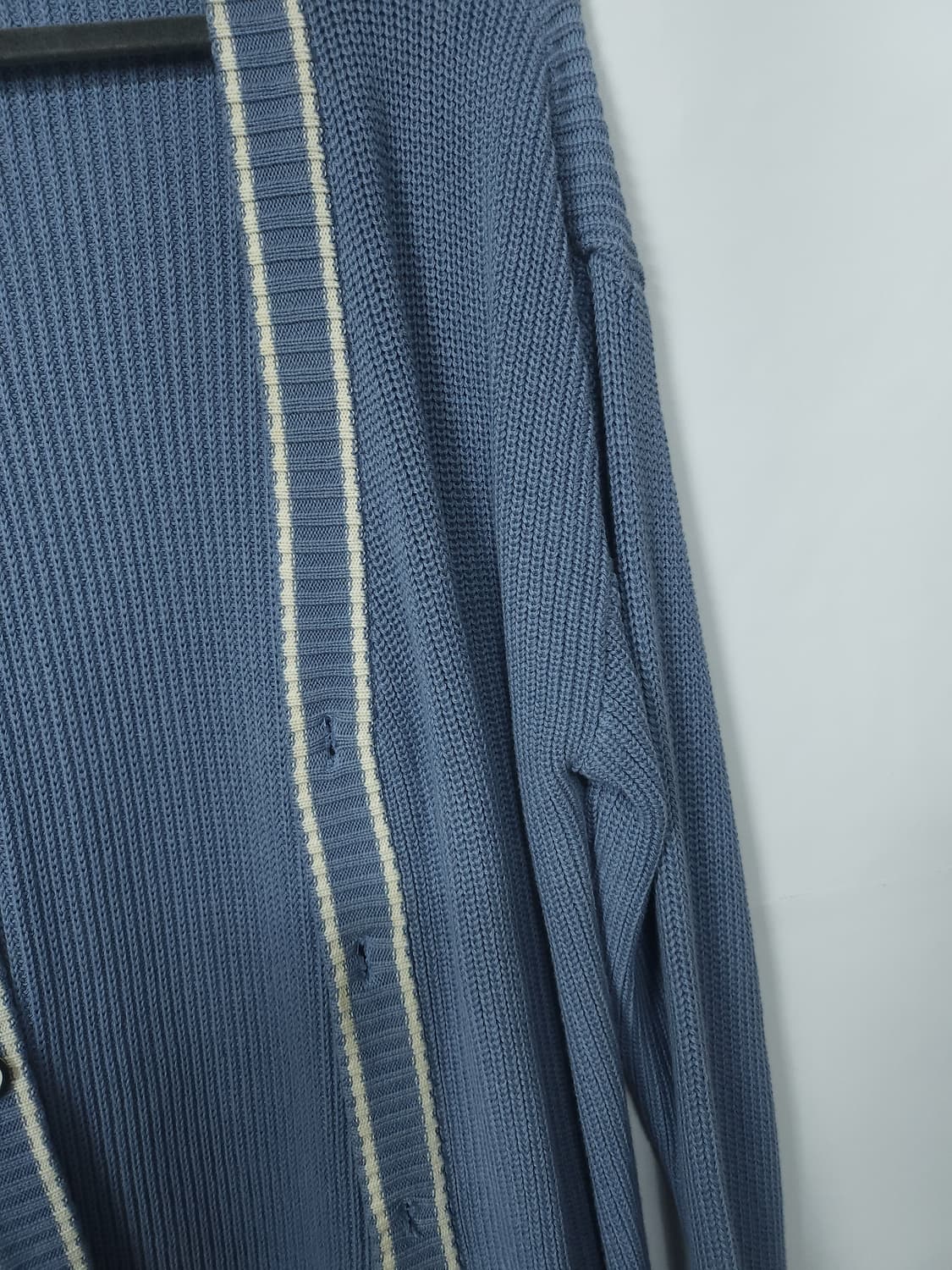 니티드 스카이블루 소프트니트 배색 가디건 100 L 새제품 새제품 상품이미지6