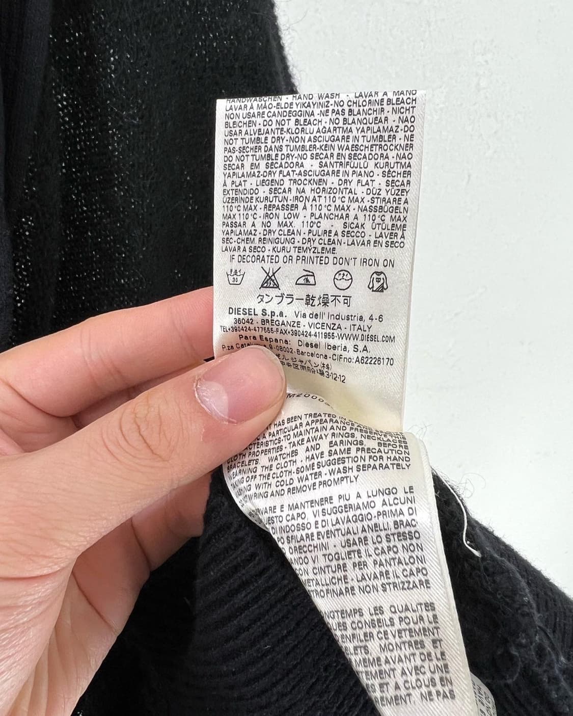 디젤 블랙 시스루 디테일 롱 슬리브 상품이미지10